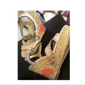 Coach Justeen Grainy Leather Wedge